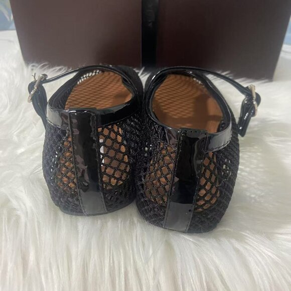 Alaia Black Mesh Flats with Diamond Texture - Picture 4 of 7